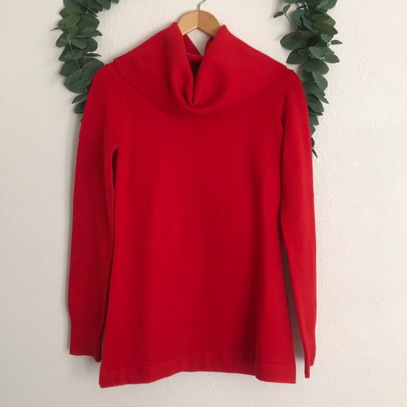 French Connection Sweaters - French Connection Red Cowl Neck Sweater